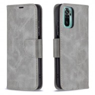 PU Leather Stylish Wallet Design Smartphone Case for Xiaomi Redmi Note 10 4G/Note 10S - Grey