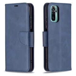 PU Leather Stylish Wallet Design Smartphone Case for Xiaomi Redmi Note 10 4G/Note 10S - Blue PU Leather Stylish Wallet Design Smartphone Case for Xiaomi Redmi Note 10 4G/Note 10S - Blue