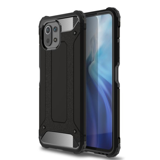 Cushioned Four Corner Hybrid Shell Phone Protective Case for Xiaomi Mi 11 Lite 4G/5G - Black XIAOMI Cases Mobile