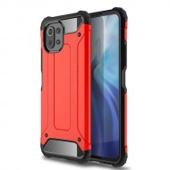 Cushioned Four Corner Hybrid Shell Phone Protective Case for Xiaomi Mi 11 Lite 4G/5G - Red