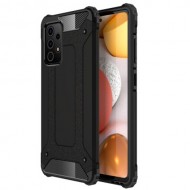 Armor Guard Plastic + TPU Hybrid Shell Phone Protective Case for Samsung Galaxy A72 5G / A72 4G - Black