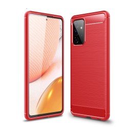 Θήκη Σιλικόνης TPU Carbon Fiber Brushed για Samsung Galaxy A72 5G / A72 4G - Κόκκινο Θήκη Σιλικόνης TPU Carbon Fiber Brushed για Samsung Galaxy A72 5G / A72 4G - Κόκκινο