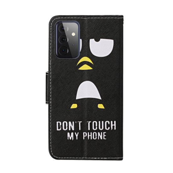 Δερμάτινη Θήκη Πορτοφόλι με Βάση Στήριξης για Samsung Galaxy A72 5G / A72 4G - Don't Touch My Phone Samsung Θήκες Κινητών