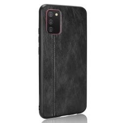 PU Leather Coated Hybrid Mobile Phone Case Stitching Design for Samsung Galaxy A02s (164.2x75.9x9.1mm) - Black PU Leather Coated Hybrid Mobile Phone Case Stitching Design for Samsung Galaxy A02s (164.2x75.9x9.1mm) - Black