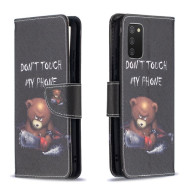 Pattern Printing Magnetic Leather Stand Wallet Phone Case Shell for Samsung Galaxy A02s (164.2x75.9x9.1mm) - Bear