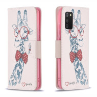 Pattern Printing Magnetic Leather Stand Wallet Phone Case Shell for Samsung Galaxy A02s (164.2x75.9x9.1mm) - Giraffe