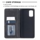 For Samsung Galaxy A02s (164.2x75.9x9.1mm) Splicing Geometric Pattern Leather Stand Case Card Holder Shell - Black Samsung Cases Mobile