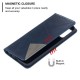 For Samsung Galaxy A02s (164.2x75.9x9.1mm) Splicing Geometric Pattern Leather Stand Case Card Holder Shell - Blue Samsung Cases Mobile