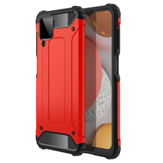 Armor Guard for Samsung Galaxy A12 Plastic + TPU Hybrid Case - Red Samsung Cases Mobile