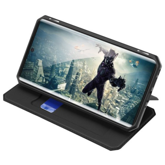 DUX DUCIS Skin X Series Leather Card Holder Magnetic Flip Cover for Samsung Galaxy Note 10 5G / Note 10 - Black Samsung Cases Mobile