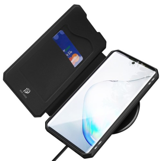 DUX DUCIS Skin X Series Leather Card Holder Magnetic Flip Cover for Samsung Galaxy Note 10 5G / Note 10 - Black Samsung Cases Mobile
