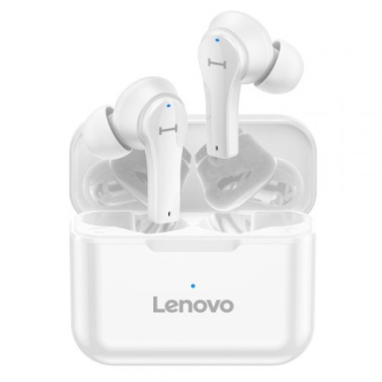 LENOVO QT82 Wireless Bluetooth Earphones V5.0 Touch Control Stereo HD Voice Earphones with Charging Bin - White Bluetooth Headsets / Speakers