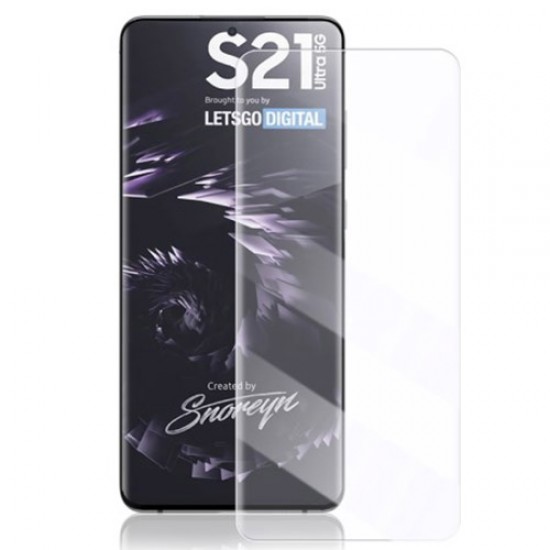 MOCOLO [UV Light Irradiation] 3D Curved HD Full Screen Coverage Full Glue Tempered Glass Screen Protector for Samsung Galaxy S21 Ultra 5G Samsung Screen Protectors