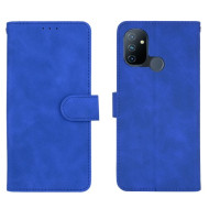Skin-touch Wallet Stand Leather Phone Casing for OnePlus Nord N100 - Blue