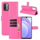 Litchi Texture Folio Flip Leather Phone Cover for Xiaomi Redmi Note 9 4G (Qualcomm Snapdragon 662)/Redmi 9 Power/Redmi 9T - Rose XIAOMI Cases Mobile