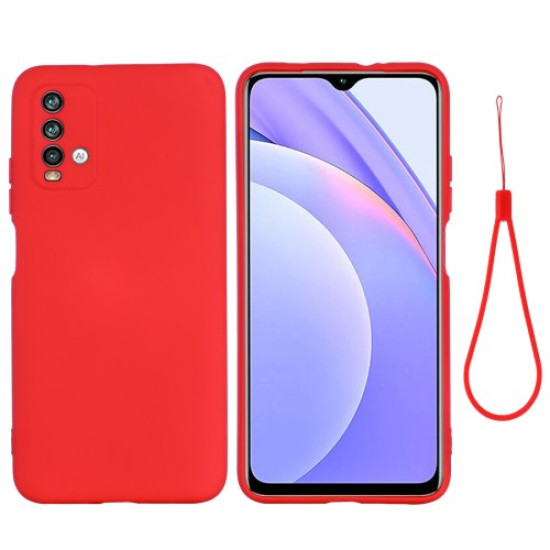 Shockproof Soft Liquid Silicone Cover Case for Xiaomi Redmi Note 9 4G (Qualcomm 662)/ Redmi 9 Power/Redmi 9T - Red XIAOMI Cases Mobile