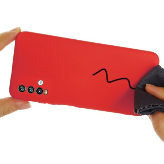 Shockproof Soft Liquid Silicone Cover Case for Xiaomi Redmi Note 9 4G (Qualcomm 662)/ Redmi 9 Power/Redmi 9T - Red XIAOMI Cases Mobile