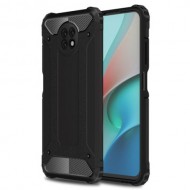Armor Guard Plastic + TPU Combo Protector Case Shell for Xiaomi Redmi Note 9 5G / Note 9T 5G - Black