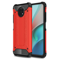 Armor Guard Plastic + TPU Combo Protector Case Shell for Xiaomi Redmi Note 9 5G / Note 9T 5G - Red