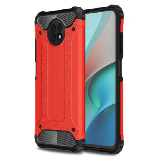 Armor Guard Plastic + TPU Combo Protector Case Shell for Xiaomi Redmi Note 9 5G / Note 9T 5G - Red XIAOMI Cases Mobile