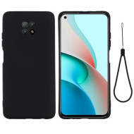 Shockproof Soft Case for Xiaomi Redmi Note 9 5G/Redmi Note 9T 5G Liquid Silicone Cover - Black