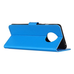 Δερμάτινη Θήκη Πορτοφόλι με Βάση Στήριξης για Xiaomi Redmi Note 9T - Μπλε