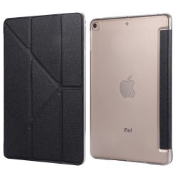 Silk Texture Origami Stand PU Leather Case for iPad mini (2019) 7.9 inch - Black