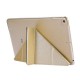 Silk Texture Origami Stand PU Leather Case for iPad mini (2019) 7.9 inch - Champagne Gold Apple Cases Tablet