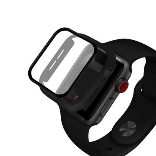 Rubberized PC + Tempered Glass Watch Case for Apple Watch Series 5/4 44mm - Black Gadgets - Toys - Hobby