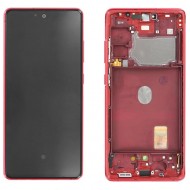 Original Samsung LCD and Digitizer Touch Screen for Samsung Galaxy S20 FE SM-G780 - Red (GH82-24219E)