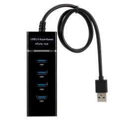 Splitter με 4 Θύρες USB 3.0 για Γρήγορη Φόρτιση - Μαύρο Splitter με 4 Θύρες USB 3.0 για Γρήγορη Φόρτιση - Μαύρο
