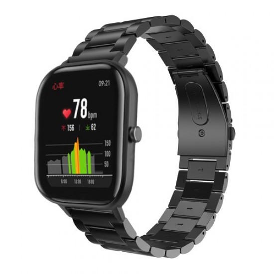 Ατσάλινο Μπρασελέ 20mm για Huami Amazfit GTS - Μαύρο Gadgets - Παιχνίδια - Hobby