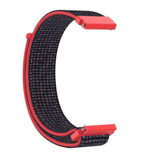 20mm Loop Fastener Nylon Weaven Smart Watch Strap for Huami Amazfit GTR 42MM / Amazfit GTS - Red/Black Gadgets - Toys - Hobby