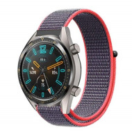 Nylon Velcro Υφασμάτινο Μπρασελέ 22mm για Huawei Watch GT/Watch 2 Pro / Honor Watch Magic - Κόκκινο / Γκρι