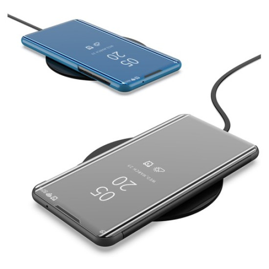 Θήκη Βιβλίο View Window (Όψη Καθρέφτη) με Βάση Στήριξης για Huawei P smart 2021 / Y7a - Μαύρο Huawei Θήκες Κινητών