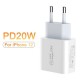 PD 20W Fast Charging USB C Charger Block EU Plug Power Adapter for iPhone 12 Mini Pro Max Apple Cables Adapters & Chargers