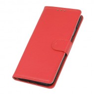 Litchi Texture Leather Wallet Stand Phone Protective Case for Realme 7 Pro - Red