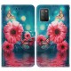 Pattern Printing Cross Texture Leather Wallet Stand Design Phone Protective Case for Xiaomi Poco M3 - Flowers XIAOMI Cases Mobile