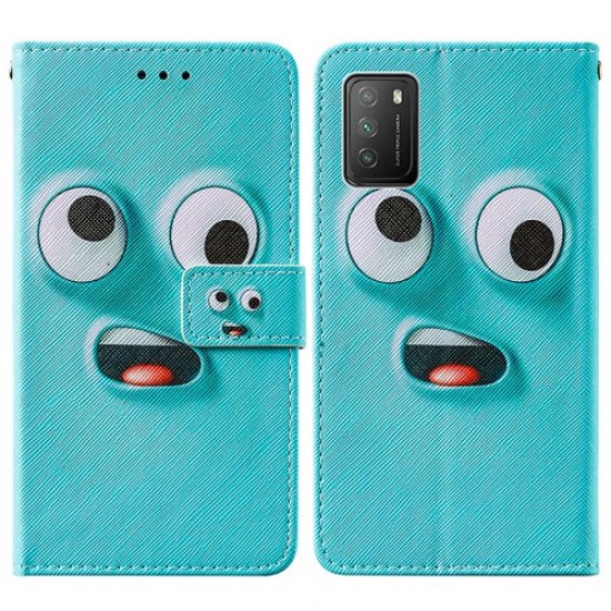 Pattern Printing Cross Texture Leather Wallet Stand Design Phone Protective Case for Xiaomi Poco M3 - Funny Face XIAOMI Cases Mobile