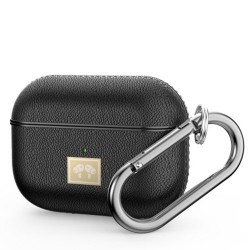 Θήκη με Επένδυση Δέρματος για Apple AirPods Pro - Μαύρο