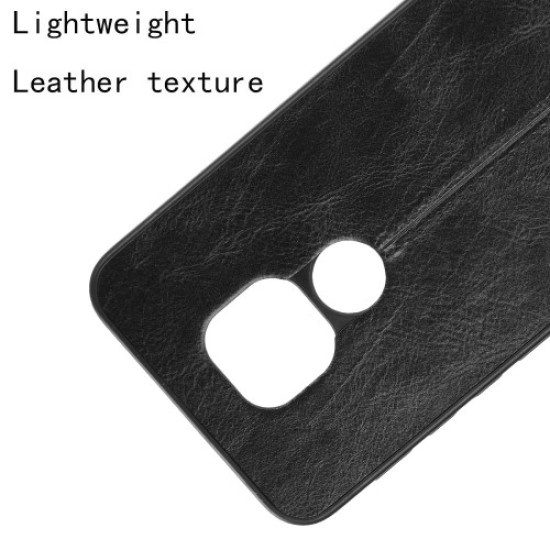 Stitching Design PU Leather Coated PC + TPU Hybrid Case for Motorola Moto G9 (India)/G9 Play/E7 Plus - Black Motorola Cases Mobile