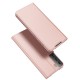 DUX DUCIS Skin Pro Series Leather Case Magnetic Stand Shell with Card Holder for Samsung Galaxy S21 - Pink Samsung Cases Mobile