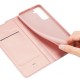 DUX DUCIS Skin Pro Series Leather Case Magnetic Stand Shell with Card Holder for Samsung Galaxy S21 - Pink Samsung Cases Mobile