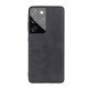 Leather Coated TPU+PC Phone Case for Samsung Galaxy S21 Ultra - Black Samsung Cases Mobile