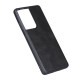 Leather Coated TPU+PC Phone Case for Samsung Galaxy S21 Ultra - Black Samsung Cases Mobile