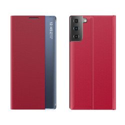 Θήκη Βιβλίο με Βάση Στήριξης View Window για Samsung Galaxy S21 Plus - Κόκκινο