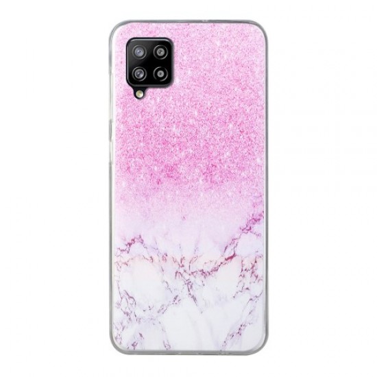 Pattern Printing TPU Phone Case High Transmittance Phone Shell for Samsung Galaxy A12 - Pink Samsung Cases Mobile