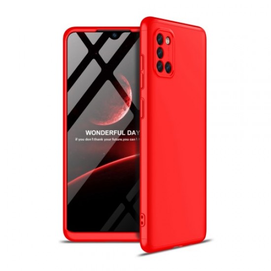 GKK Detachable 3-Piece Matte Hard PC Shell for Samsung Galaxy A31 - Red Samsung Cases Mobile