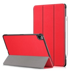 Litch Skin PU Leather Tri-fold Stand Tablet Case for iPad Pro 11-inch (2020) / (2018) - Red Litch Skin PU Leather Tri-fold Stand Tablet Case for iPad Pro 11-inch (2020) / (2018) - Red