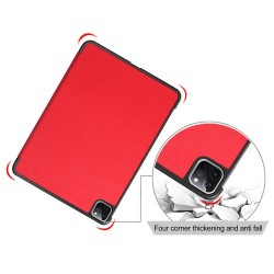 Litch Skin PU Leather Tri-fold Stand Tablet Case for iPad Pro 11-inch (2020) / (2018) - Red Litch Skin PU Leather Tri-fold Stand Tablet Case for iPad Pro 11-inch (2020) / (2018) - Red